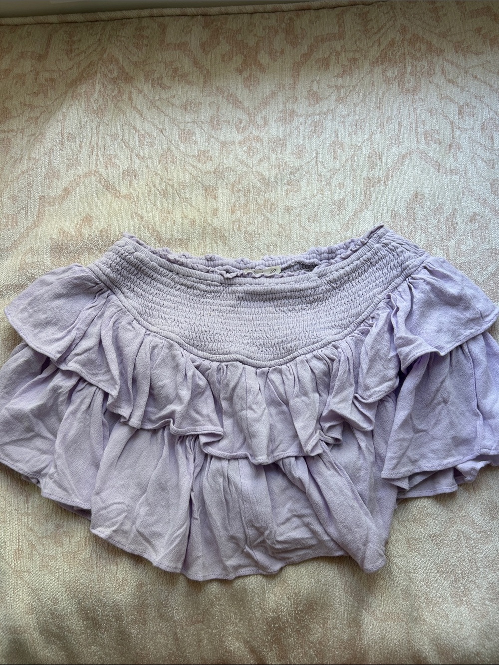 Lavender Ruffle Mini Skirt - Women
